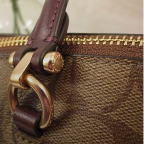 Coach Prairie Satchel & Accord. Wallet Victorian Floral Khaki Berry - Picture 7 of 12